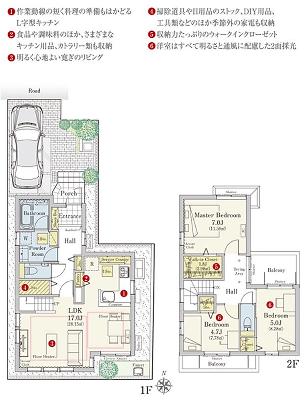 間取・外構植栽図は設計図書を基に描き起こしたもので実際とは多少異なる場合があります。 家具・家電・備品・車等は価格に含まれません。