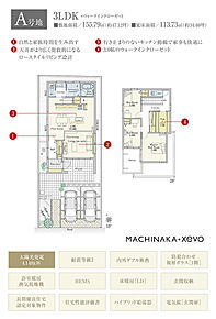 間取・外構植栽図は設計図書を基に描き起こしたもので実際とは多少異なる場合があります。 家具・家電・備品・車・自転車等は価格に含まれません。 
