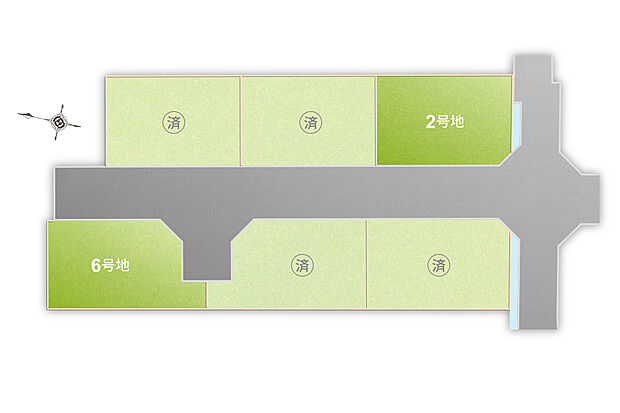 【全体区画図】車の通り抜けのない、安心の街区です。