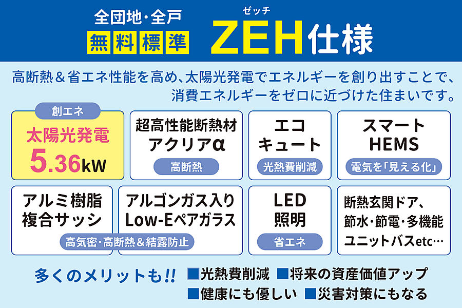 【全戸標準】ヤング開発のZEH仕様