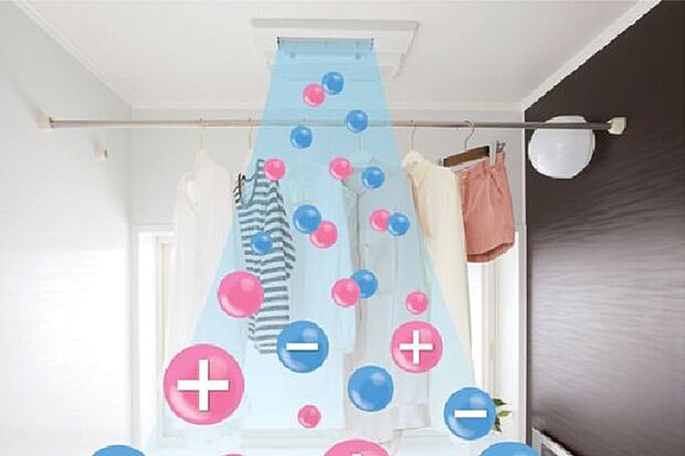 【浴室暖房乾燥機】自然界と同じイオンで空気を浄化する「プラズマクラスター」技術を搭載。浴室内で懸念される原因菌の抑制や、洋服についたタバコ臭の消臭などの効果が期待できます。