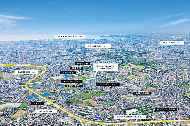 新京成線「三咲」駅まで徒歩12分。全19邸のビッグプロジェクト始動!