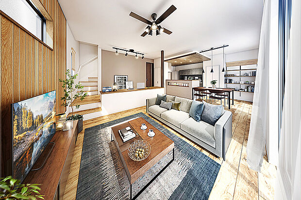 無機質な中に柔らかさを感じるインダストリアルスタイル