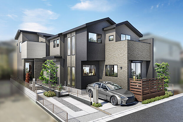 【街並みに調和し、品格を描く邸宅デザイン】
外観の意匠や素材に統一感を持たせ、重厚感と落ち着きを感じられる外観デザイン。周辺の家々に際立つような優雅で美しい街並みを創造します。