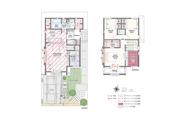 【3LDK】3LDK+スキップリビング+ピットスペース+土間収納+パントリー+リネン庫+ウォークインクローゼット