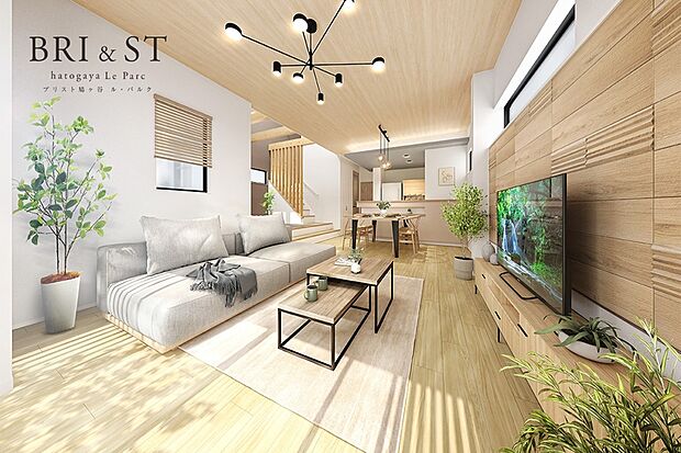 【2号棟完成予想図】家族の暮らしを叶える住空間プランに木のやすらぎに憩うインテリアを設えることで住まうほどに愛着が深まる我が家。