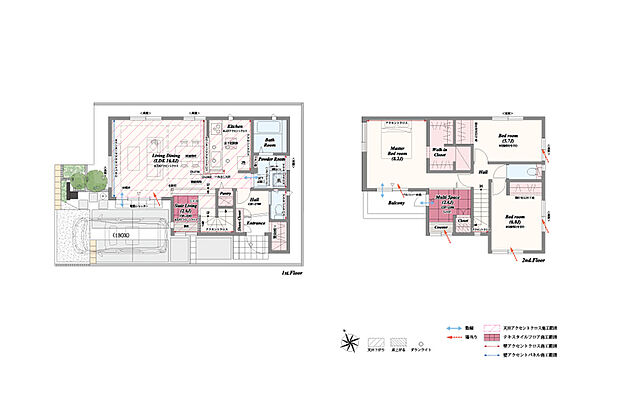 【3LDK】3LDK+ステアリビング+マルチスペース+土間収納+パントリー+リネン庫+ウォークインクローゼット