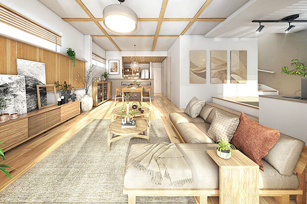 【自分時間も、家族とのひとときも存分に満喫し、住まう家族ごとの】1階はLDKと緩やかにつながり、家族が心地よく過ごせる空間に。2階はライフスタイルに合わせ柔軟に使える住まいを実現。※6号棟完成予想図