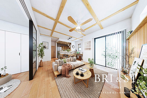 【【3号棟】】自然素材ならではのあたたかみを感じながら 自分時間も家族の時間も充実するプラン。邸別の3つのプランニングに加え、 木のぬくもりを感じる設えを施し、充実した憩いを感じられるリラックススペースとしました。