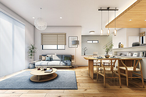 【住まう人の個性を受け止め、暮らしを満たす２スタイルのプラン】２邸それぞれにちがった魅力のプランを採用。それぞれの家族の想い描く暮らし方を受け止めながら、様々なライフシーンに心地よい時間を紡ぎます。※1号棟完成予想図