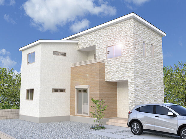 【1号棟外観完成予想図】※パースは設計図面を基にした完成予想図です。