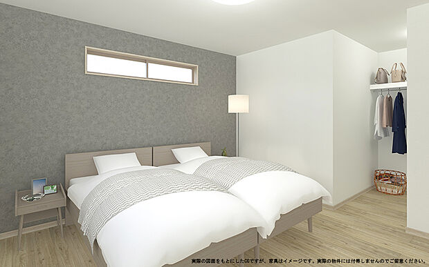 【3号棟　主寝室イメージパース】
※画像は設計図面を基に作成したイメージです。