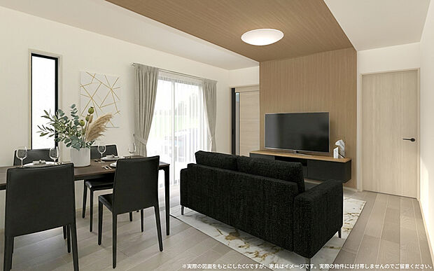 【1号棟　LDKイメージパース】
※画像は設計図面を基に作成したイメージです。