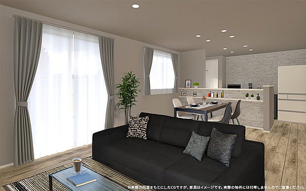 【4号棟内観完成予想図】※パースは設計図面を基にした完成予想図です。※家具はイメージです。