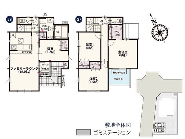 水廻りを集中して配置することで料理をしながら洗濯の作業などができて移動がラクになる家事動線!洗面所の目の前が階段なのですぐに2階へ洗濯物を干しに行けます♪