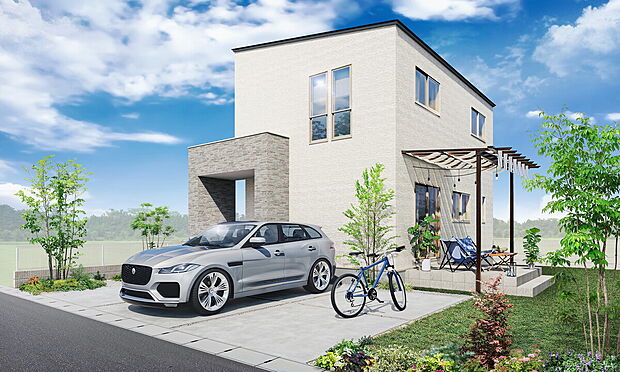 【【プラン例　26坪　二階建て】】商品名：『SODATEL - アウトドアを楽しむ家 -』
本体価格：1365.8万円(税込)
※パッケージオプション250万円含む諸費用が別途掛かります。