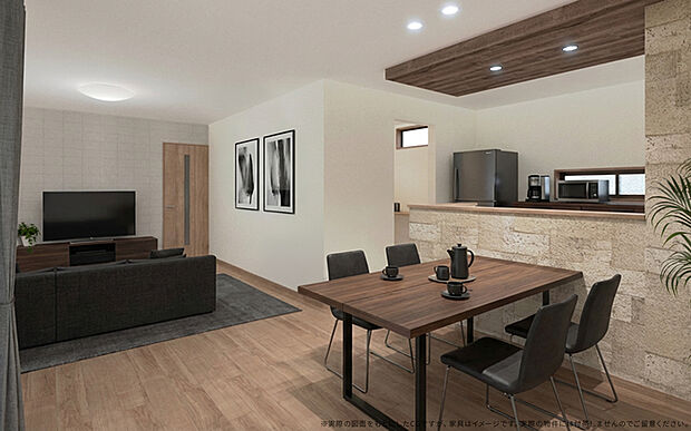 【【5号棟LDK イメージパース】】※画像は設計図面を基に作成したイメージです。