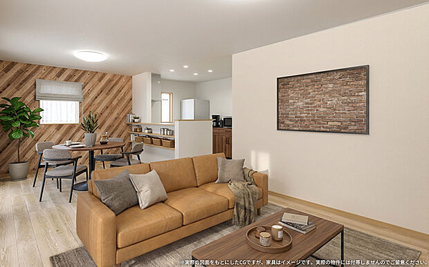 【【3号棟LDK イメージパース】】※画像は設計図面を基に作成したイメージです。