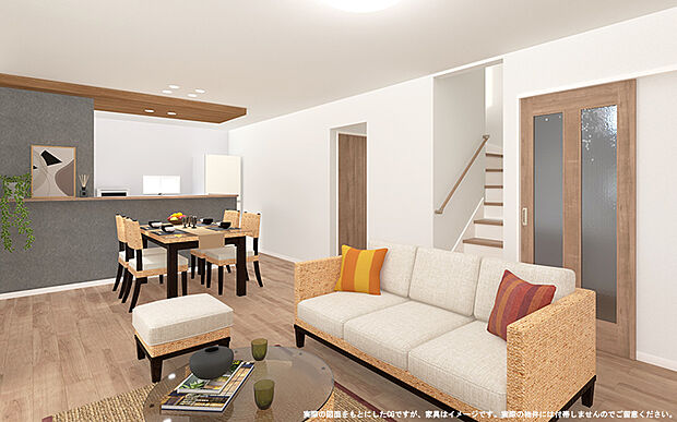 【【6号棟LDK　イメージパース】】※画像は設計図面を基に作成したイメージです。