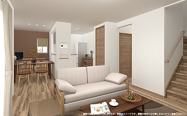 【【2号棟　LDK　イメージパース】】※画像は設計図面を基に作成したイメージです。