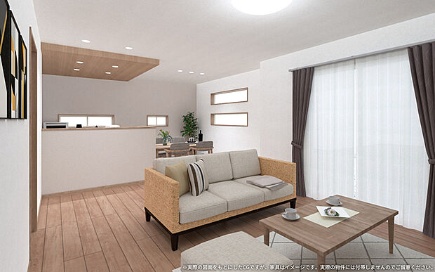 【【1号棟 LDK イメージパース】 】※画像は設計図面を基に作成したイメージです。