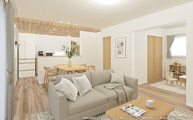【【1号棟 LDKイメージパース】】※画像は設計図面を基に作成したイメージです。