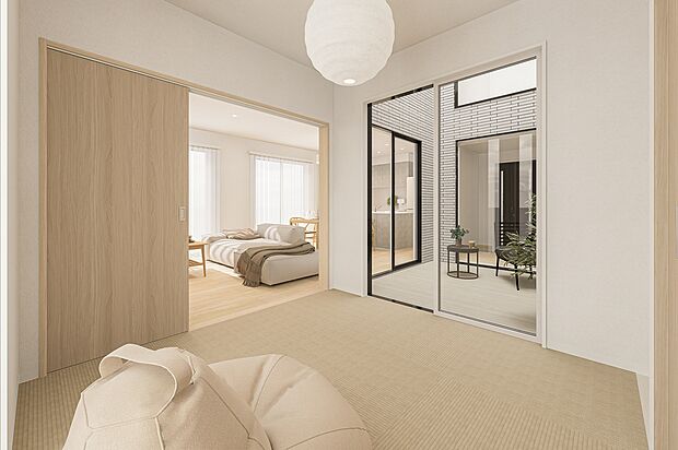 和室～リビング～中庭　【完成イメージ】