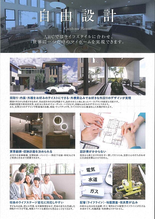 【ＡＨＣの自由設計（ライフスタイルに合わせて設計可能）】土地価格：1880万
の他に、建物代金が別途発生します。