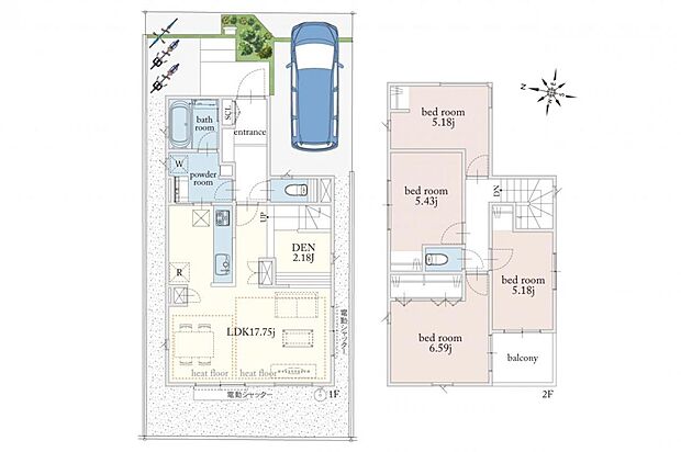 3号棟間取図|4LDK+シューズクローク、小上がり。家族のコミュニケーションや様子の確認ができるDENをキッチン対面に。
