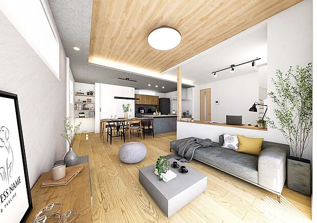 【心からくつろげる室内空間】
光と木に彩られた室内空間を設計しました。壁やフロアに採用した天然木のインテリアがリビング中をほっこりと包み込みます。3つの個性的なプランをご用意しております。