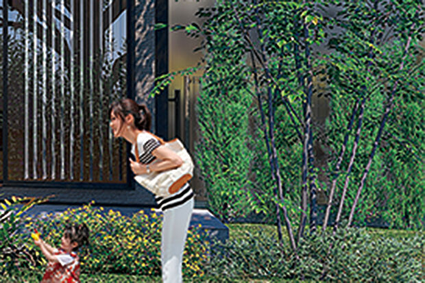 【【休日の愉しみが広がる庭での過ごし方】】我が子と憧れのガーデニングやビニールプールで水遊び、ペットも室内とはちがったのびのびとした時間を過ごせるなど、住まいに庭があることで愉しみが広がります。