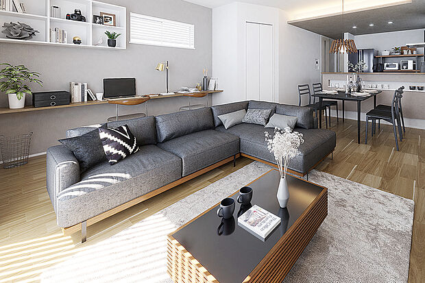 【【WIDE LIVING】】リビングに広々としたスペースを確保することで、家族や友人との食事や団らんの時間をのびのびと満喫できます。※号棟により採用状況が異なります。