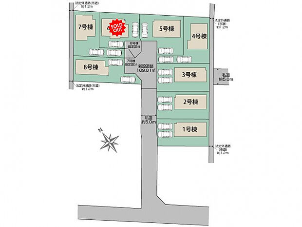 調布市深大寺北町2丁目8棟 区画図