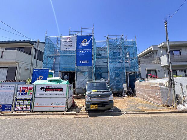 【外観写真】　限定1邸！敷地面積は約47坪。地震に強い、制震ダンパーを搭載したデザイン住宅です。3台分のカースペース付き（車種による）。◎京成本線「八千代台」駅徒歩17分の立地です。