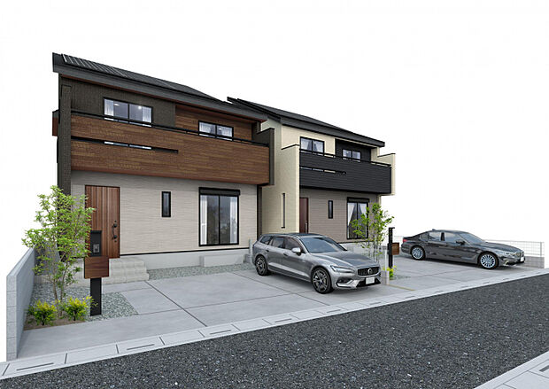 【北足立郡伊奈町中央4丁目2棟】　駅まで徒歩11分！買物施設も充実した好立地。南道路で陽当たり良好♪カースペース並列2台可　※こちら完成後のイメージになります