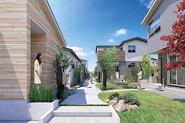 柔らかな曲線が導くフットパス