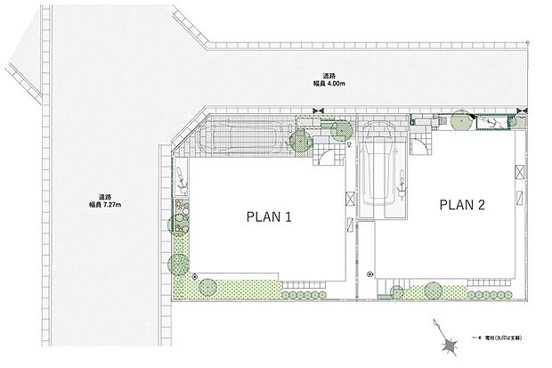 【【角地2邸の開放的な立地】】3駅2路線利用可能の利便な立地に、邸別設計の個性あるプランを設えた上質な2邸の住まいが誕生します。