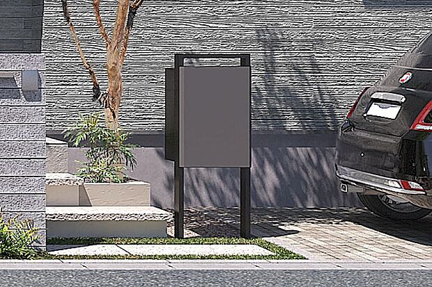 【【宅配ボックス】】不在時でも荷物の受け取りができる便利な宅配ボックスを設置。デザイン性にも優れ街並の景観にも馴染みます。