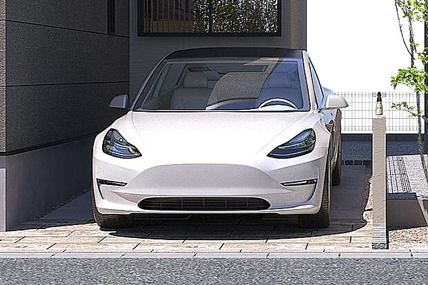 【【宅地内カースペース】】車の外出にも便利な宅地内カースペースを確保。