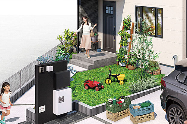 子どもの遊び場や家族憩いのアウトドア空間に。敷地の広さを活かした庭付き物件です(イメージ画像)