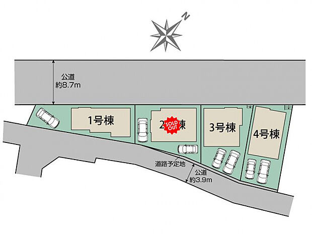 清瀬市新座下宿2期全4棟 区画図