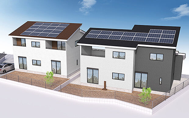 完成予想図：外観（1・2号棟）