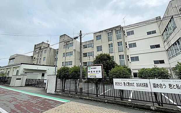 市立新町中学校（約750m）