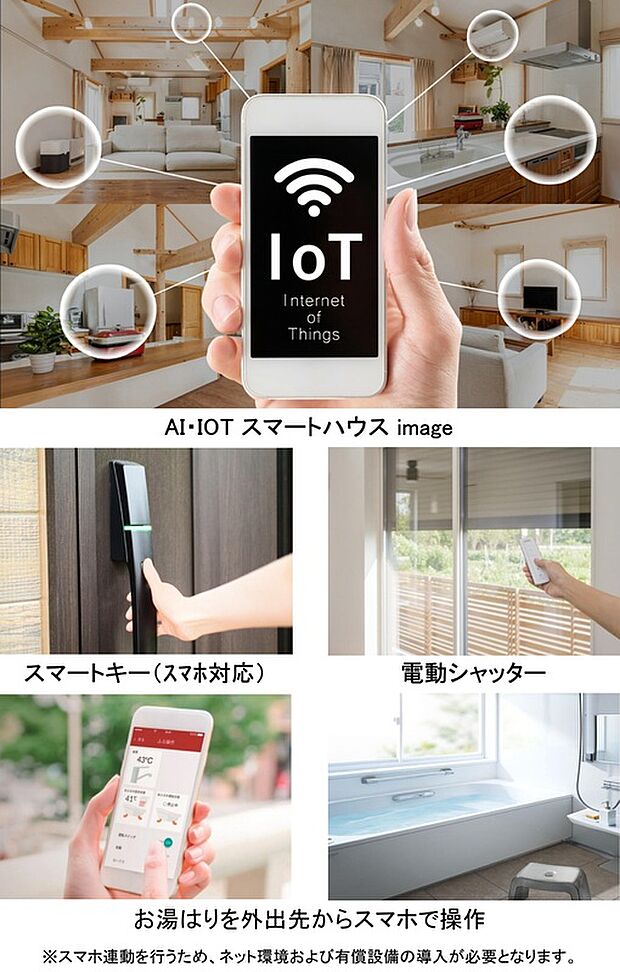 【IOT　スマートハウス】最新のIoT設備を取り入れたスマートな暮らしを実現。照明・エアコン・給湯などをスマホや音声で簡単に操作でき、外出先からの遠隔操作も可能です。毎日の家事や生活動線がよりスムーズになり、快適性と省エネ性を兼ね備えた次世代の住まい。忙しいご家庭にもぴったりな、賢く便利な暮らしがここにあります。 
構造