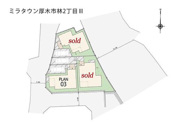 【区画図】南西角地!駐車スペースも1台分確保しております♪