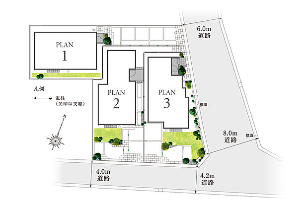 【全邸敷地面積120m2以上のゆとりと安心の街】
ゆとりある敷地面積を活かし、全邸2台のカースペースを確保しました。穏やかで寛ぎあふれる新生活を送っていただけます。