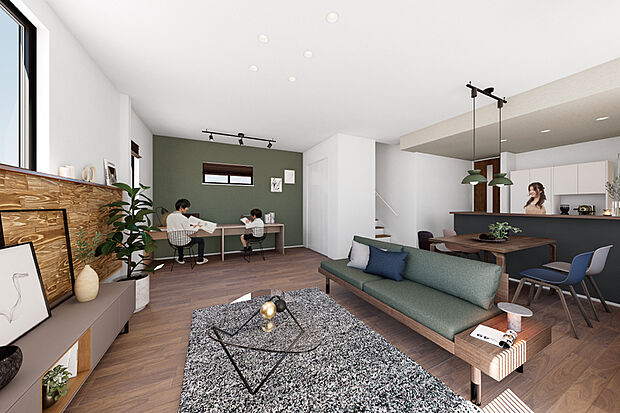 【シーンに合わせてアレンジできる空間】
子育て家族の様々なライフシーンを想定し、プラスαな空間を設けました。ふれあいの時間と自分時間の両方が楽しめるよう設計し、家で過ごす時間に豊かさを生み出します。