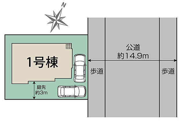 前面道路が広く駐車が苦手な方も安心◎