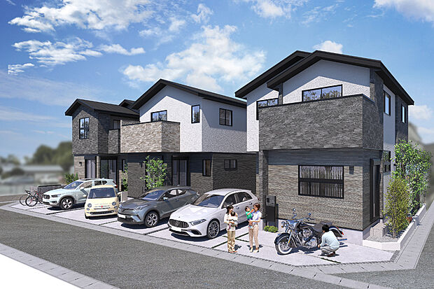 落ち着いた表情を描くモダンスタイルの住まい