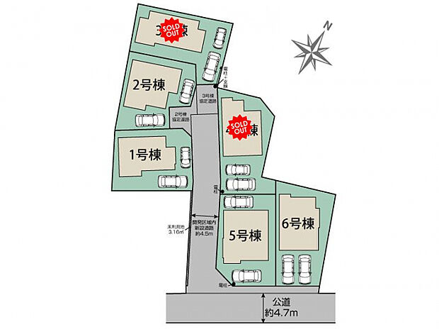 日野市南平5丁目6棟 区画図